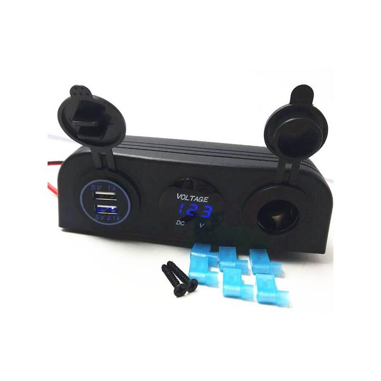 12V pistokerasia + 2 x usb, j&auml;nniten&auml;yt&ouml;ll&auml;