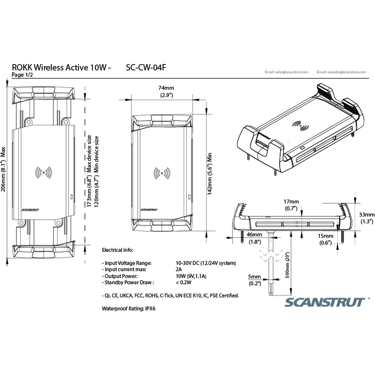 Scanstrutt Langaton latausteline 10W IPX6