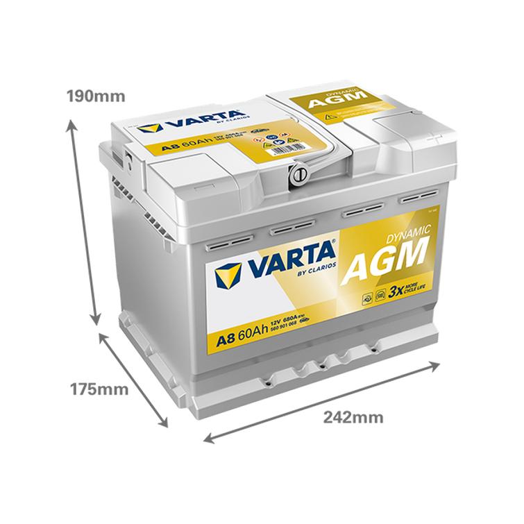 VARTA A8 Dynamic AGM 60Ah 680A