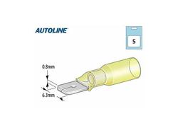 Kutistelattaliitin 6.3mm 5kpl