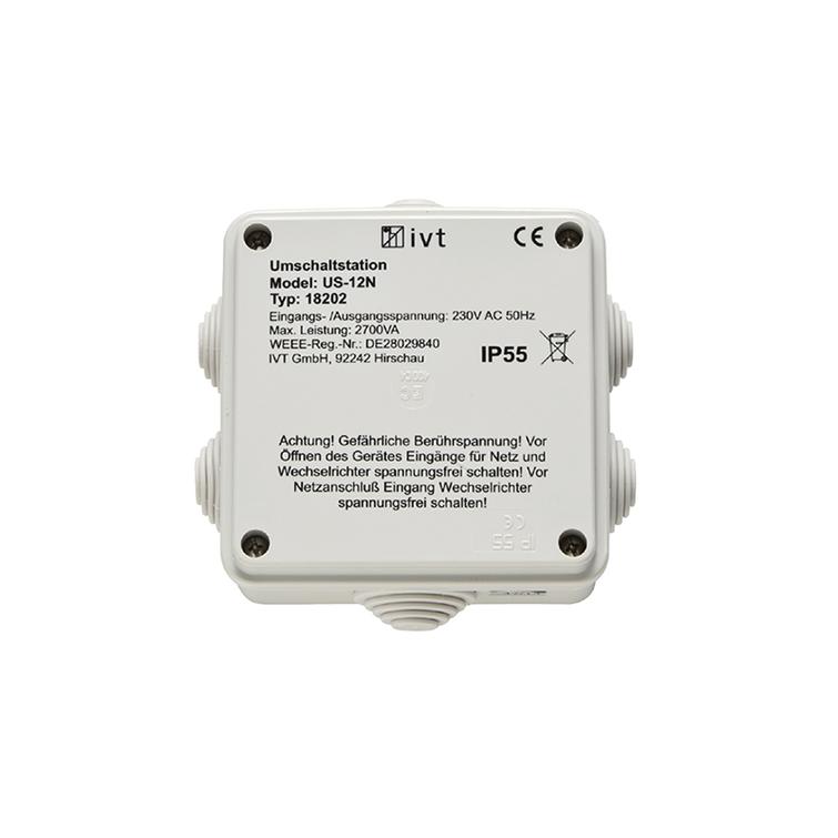 Automaattinen vaihtokytkin 230V AC 2700W 12A IVT US-12N