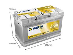 VARTA LA80 Profesional Dual Purpose AGM 80Ah