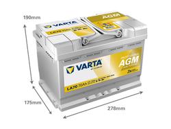 VARTA LA70 Professional Dual Purpose AGM 70Ah