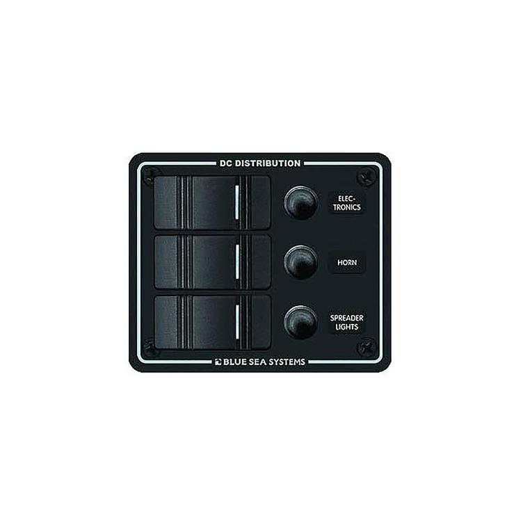 Katkaisinpaneeli, musta 3 kytkimell&auml;