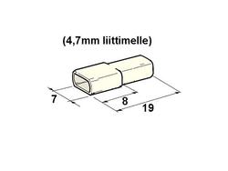 Suojus 4.7mm naarasliittimelle