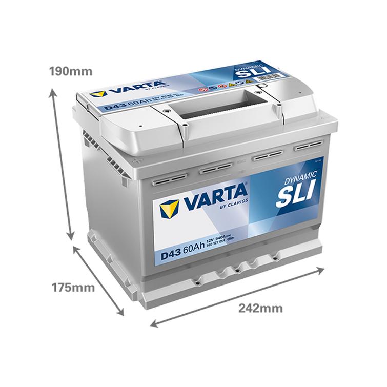VARTA D43 Dynamic SLI 60Ah 540A + / -