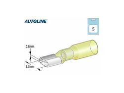 Kutistelattaliitin 6.3mm 5kpl