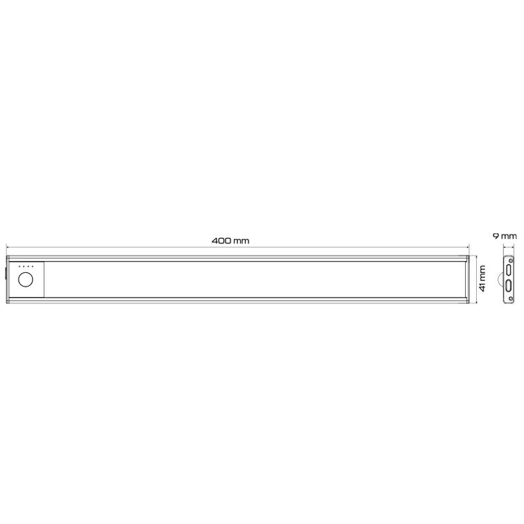Ladattava LED sisävalo 40cm