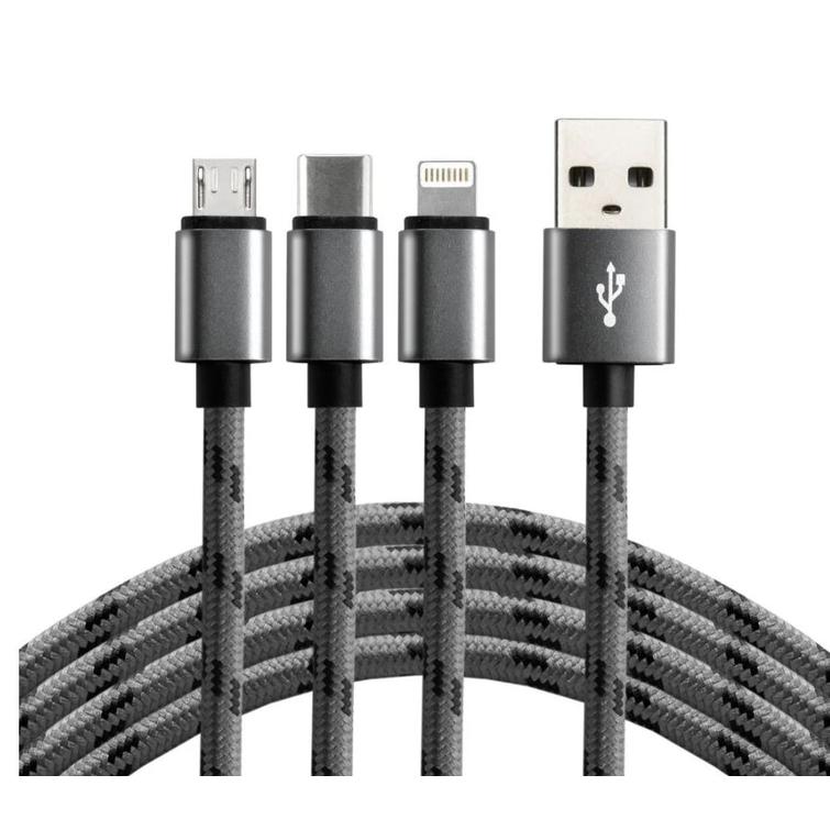 3 in 1 USB-latauskaapeli 1,2m
