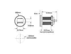 Mini OLED ampeerimittari 8-36V +/- 100A, &Oslash;40mm