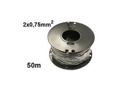 Autojohto 2 x 0.75mm&sup2;, punanen - musta 50M