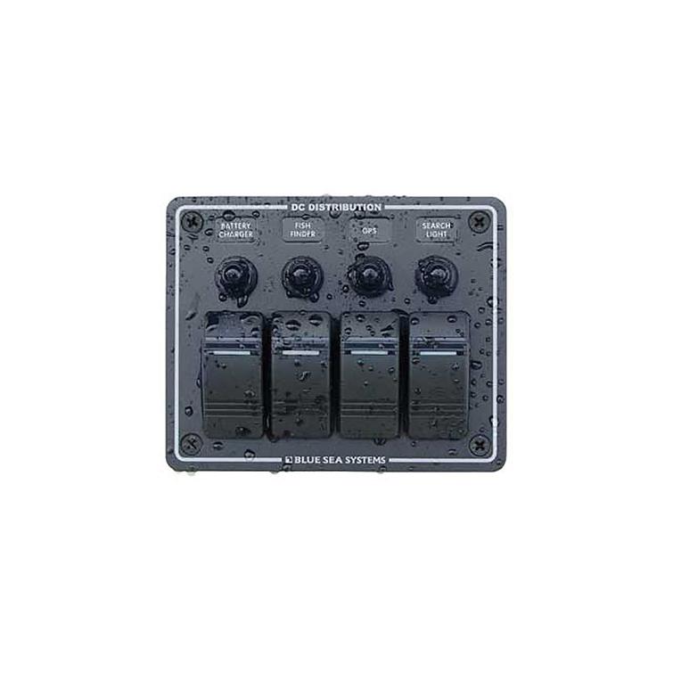 Katkaisinpaneeli, musta 6 kytkimell&auml;