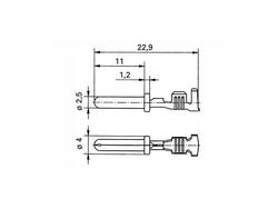 NATO Liitin uros &Oslash; 9.5mm, 50mm&sup2;, hopeoitu