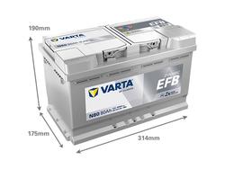 VARTA N80 Dynamic EFB 80Ah 800A