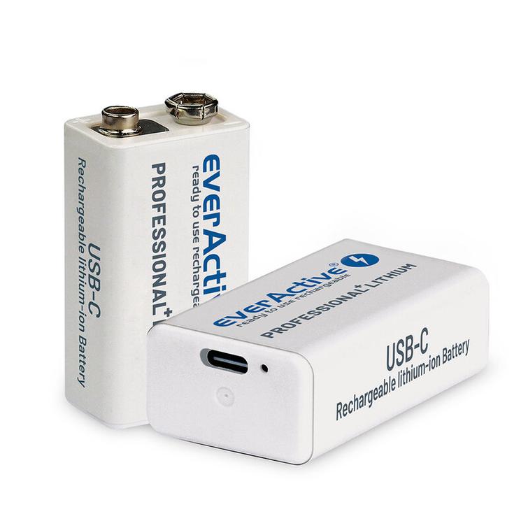6F22/9V Li-ion 550mAh  USB C ladattava
