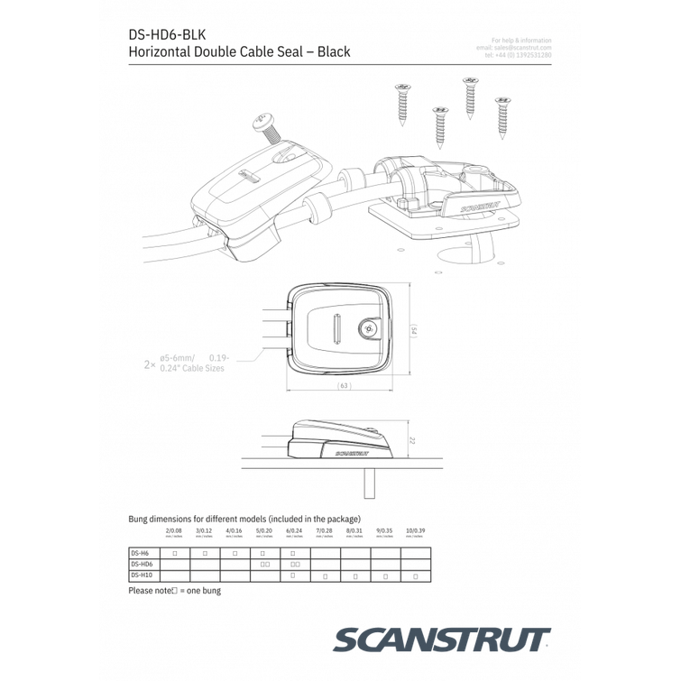 Kaapelin l&auml;pivienti &Oslash;2-6mm kaapelille IP68 SOLAR musta