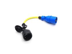 Adapteri Schuko naaras > CEE uros, keltainen