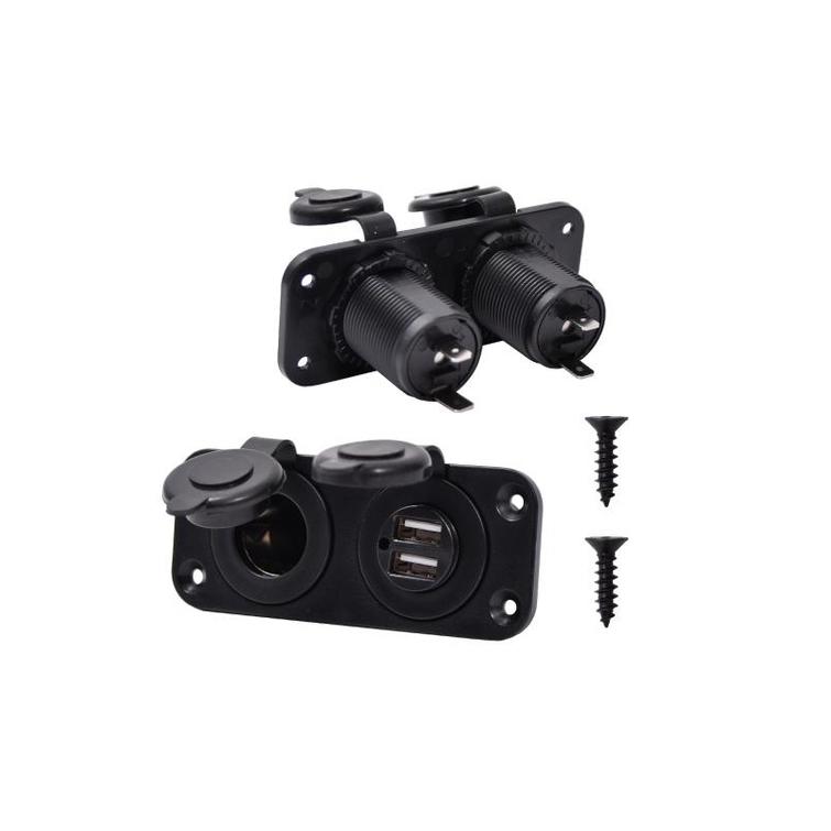 Latausportti 2xUSB + 12V ulosotto IP44