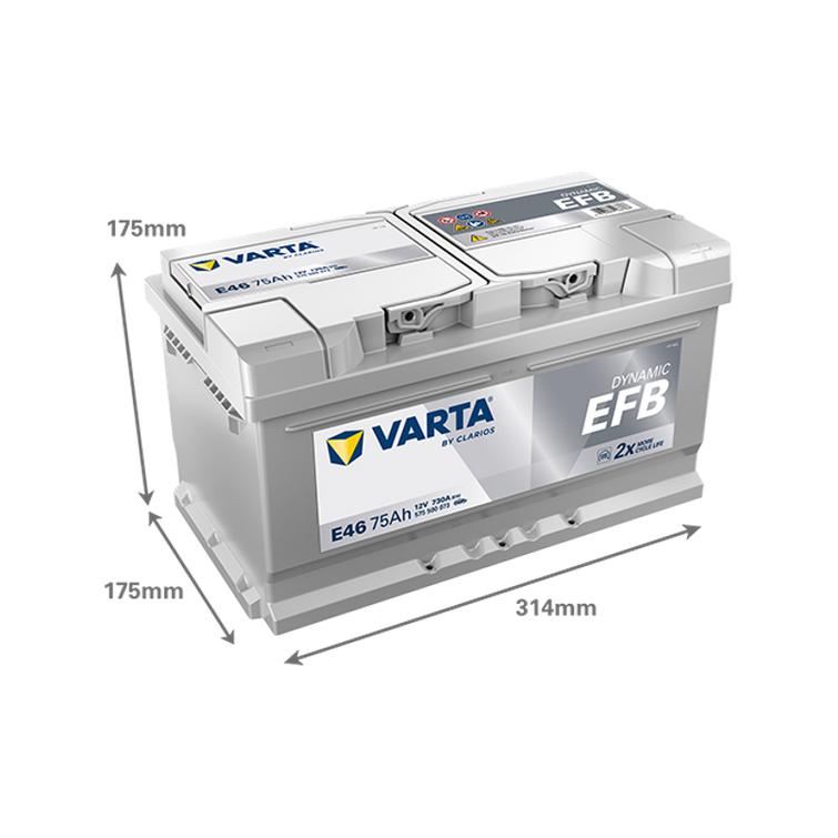 VARTA E46 Dynamic EFB 75Ah 730A