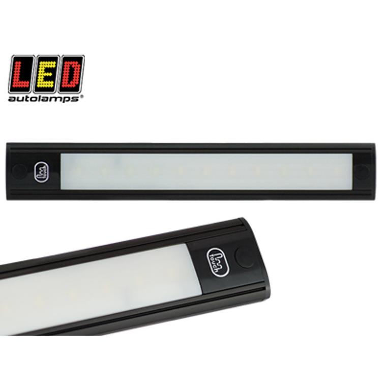 LED-sisävalo, hipaisukytkimellä, 26cm, musta