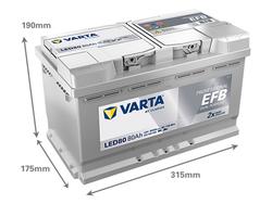 VARTA LED80 Profesional dual purpose EFB 80Ah