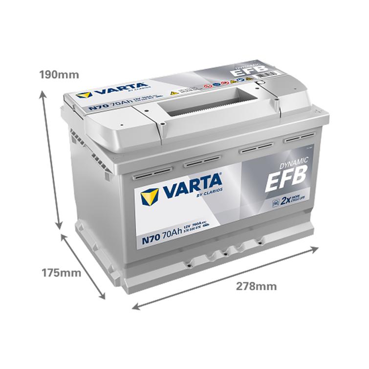 VARTA N70 Dynamic EFB 70Ah 760A
