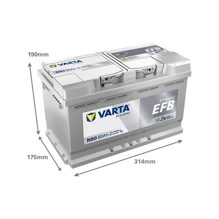 VARTA N80 Dynamic EFB 80Ah 800A
