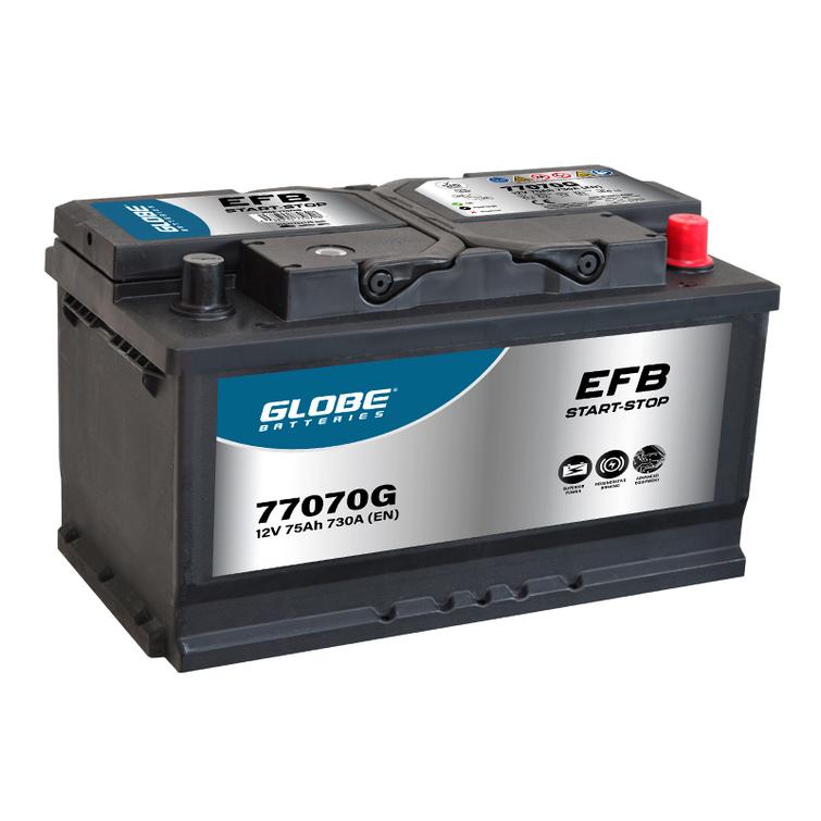 Globe 75Ah 730A EFB matala