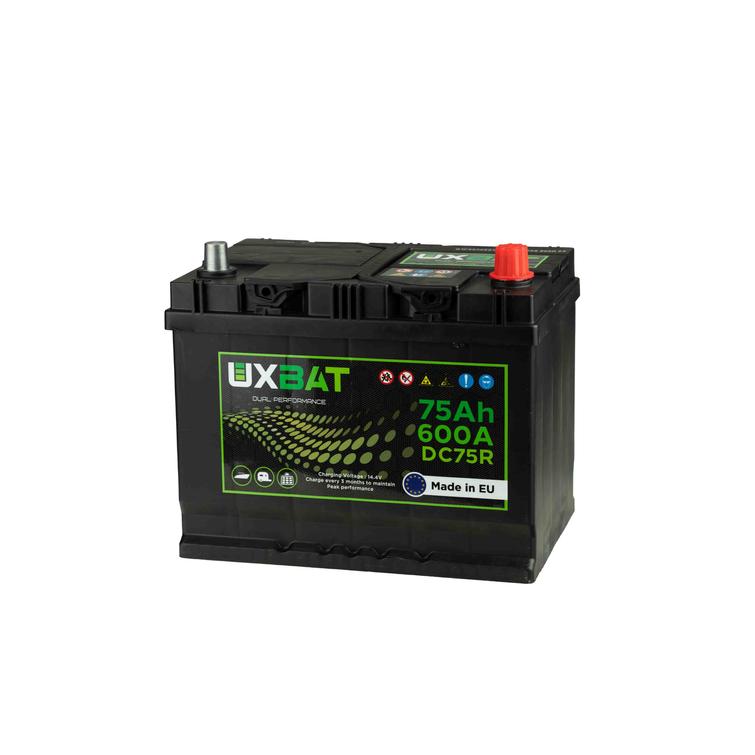 Uxbattery 75Ah 600A Dual performance - / +