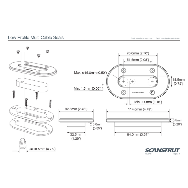 Kaapelin läpivienti <Ø15mm johdoille, multi IP68, musta