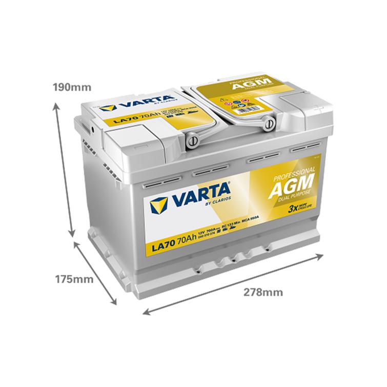 VARTA LA70 Professional Dual Purpose AGM 70Ah