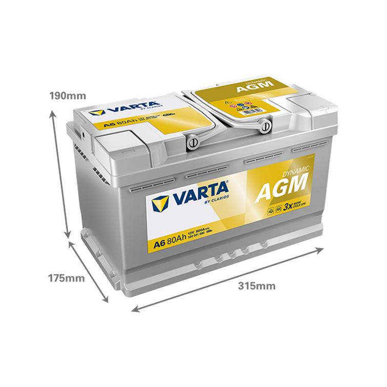 VARTA A6 Dynamic AGM 80Ah 800A