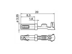 Liitin naaras &oslash;1.5mm