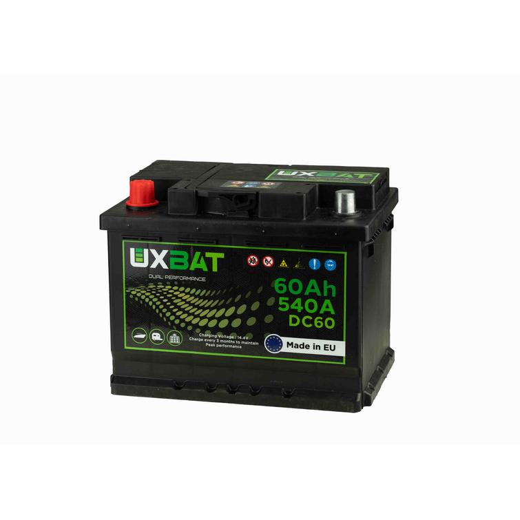 Uxbattery 60Ah 540A Dual performance + / -