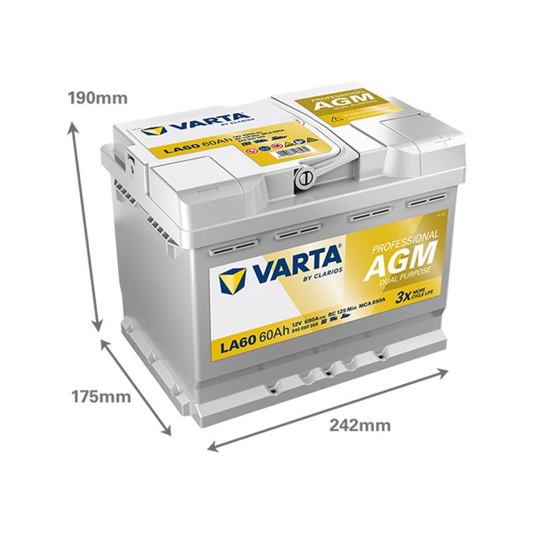 VARTA LA60 Profesional Dual Purpose AGM 60Ah